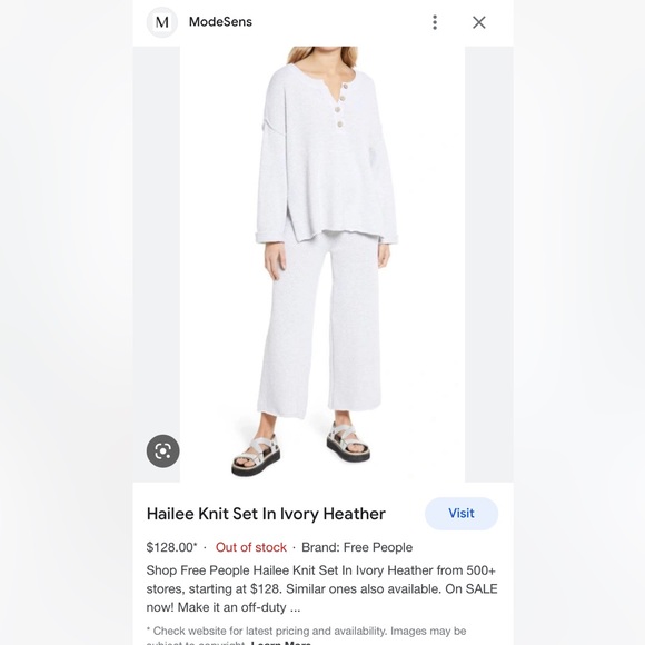 Hailee knit set in ivory heather - Picture 1 of 5